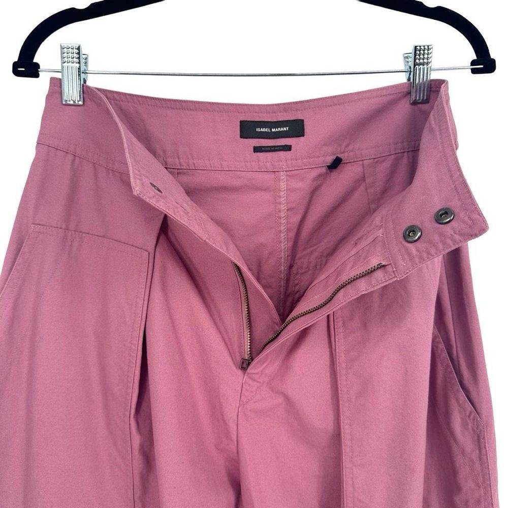 Isabel Marant Gaviao High Waist Trousers Pants Pink Tie Cuff Sz FR 34 US 0/2 - Picture 5 of 8